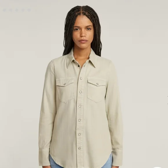 G-Star Plush Cord Tacoma Western Shirt-Ivory